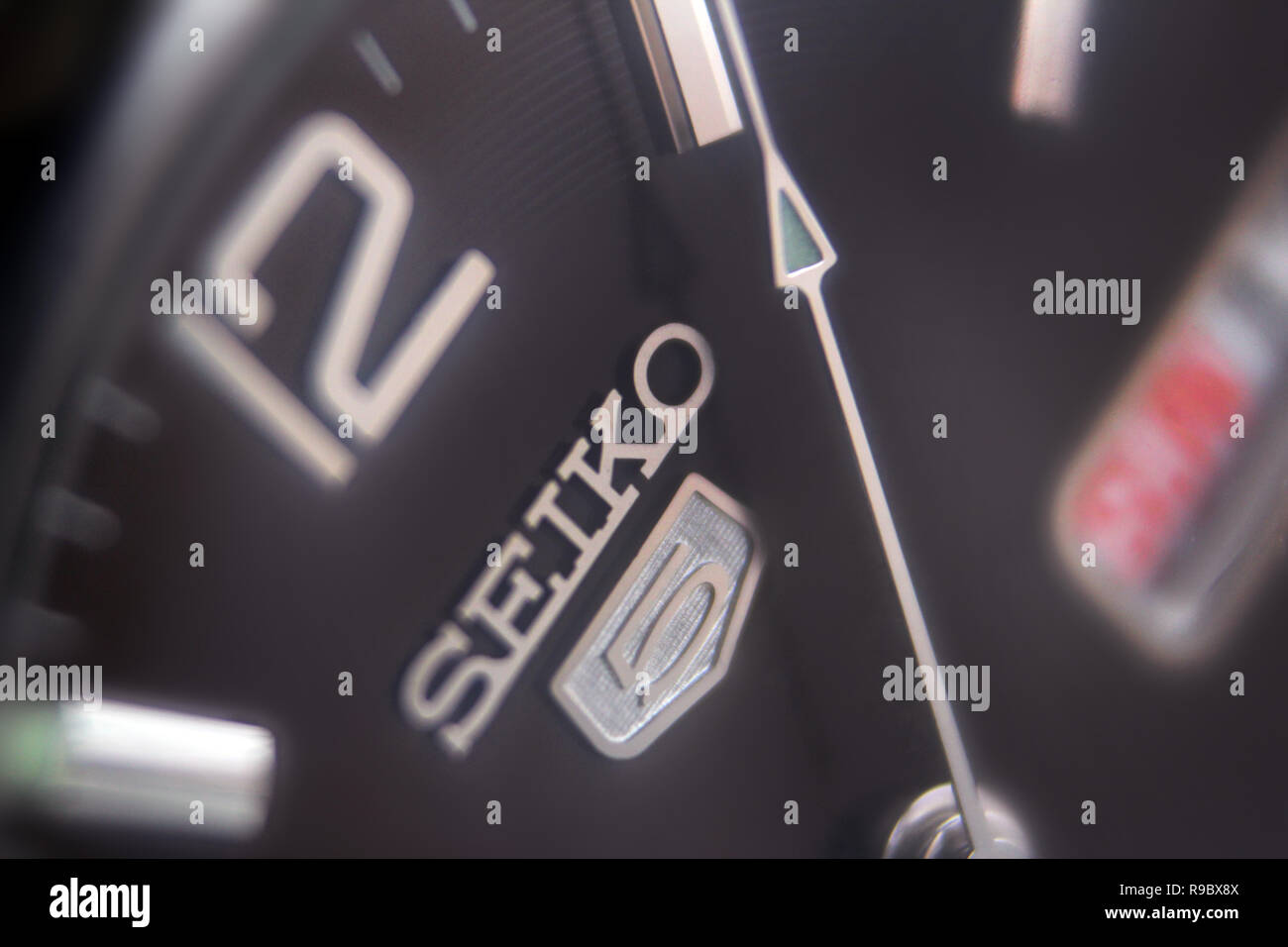 Seiko Watch automatische Bewegung, close-up Stockfoto