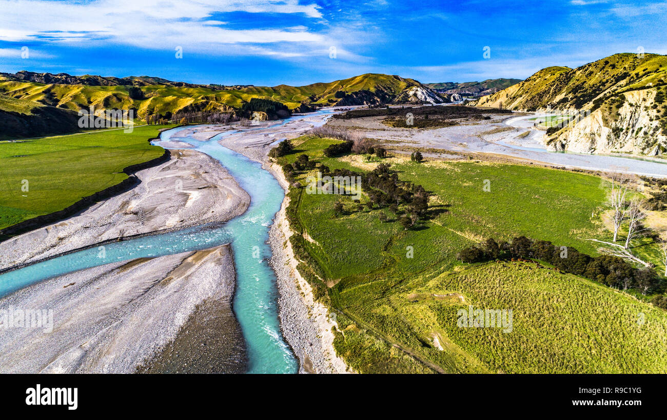 Clarence River South Island, Neuseeland Stockfoto