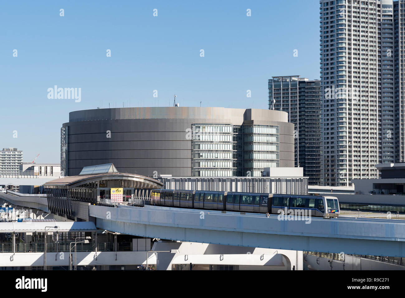 Yurikamome Shijomae Station, Markt, Toyosu Koto-Ku, Tokio, Japan Stockfoto