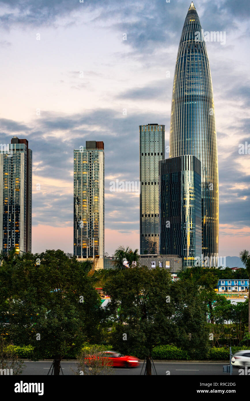 China Resources Hauptsitz supertall Wolkenkratzer in dem Houhai Bereich von Shenzhen, China Stockfoto