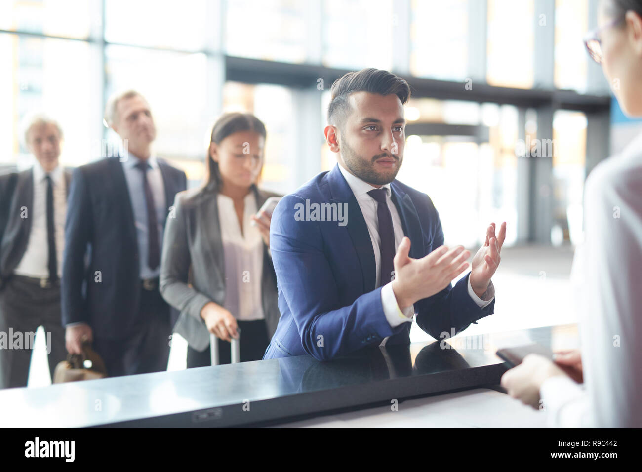 Check-in-Registrierung Stockfoto