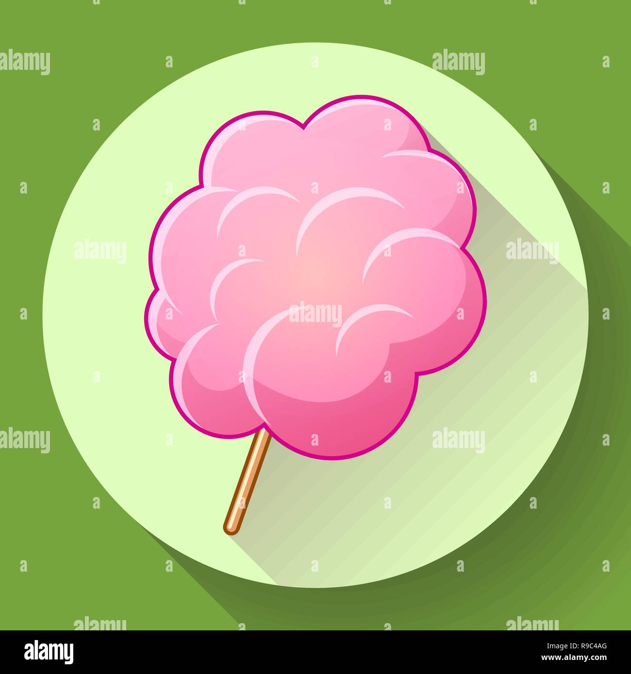 Symbol von Zuckerwatte, Zucker Cloud auf Stick isoliert Stock Vektor