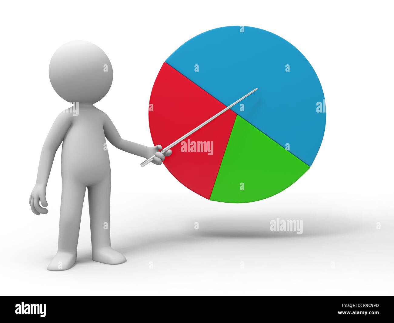 Ein Mann erklärt das Diagramm Stockfoto