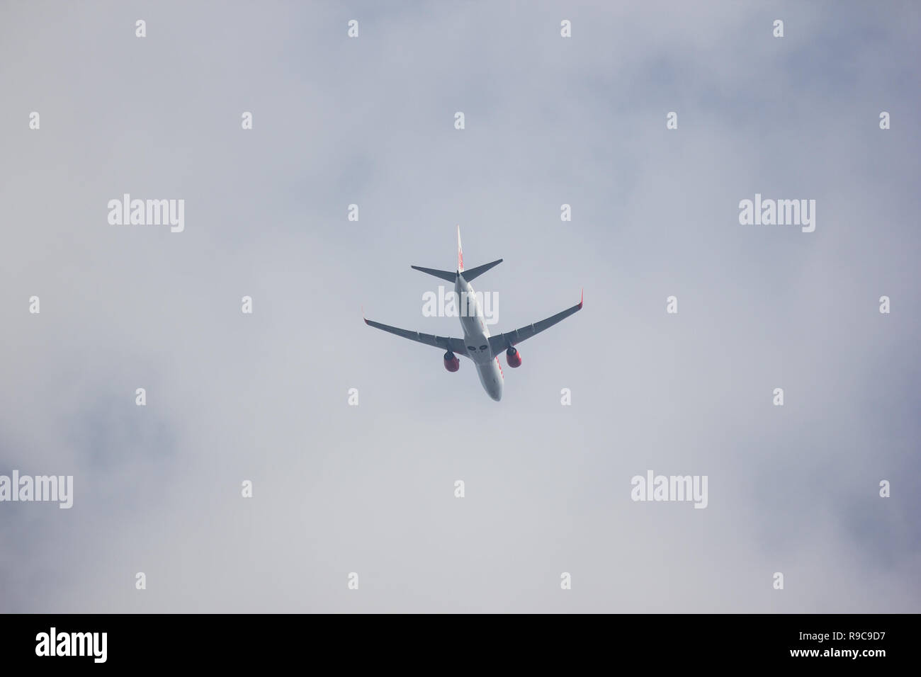 Chiangmai, Thailand - 14. Dezember 2018: HS-LUW Boeing 737-800 der Thai lionair Airline. Von Chiangmai Flughafen in Bangkok. Stockfoto