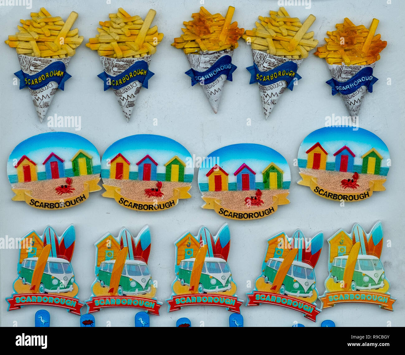 Seaside Neuheiten, Trinkets und tat, in Geschäften am Meer Stockfoto