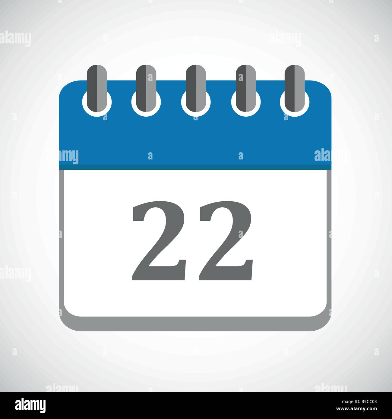Vector Abbildung: blau Kalender 22 Symbol EPS 10. Stock Vektor