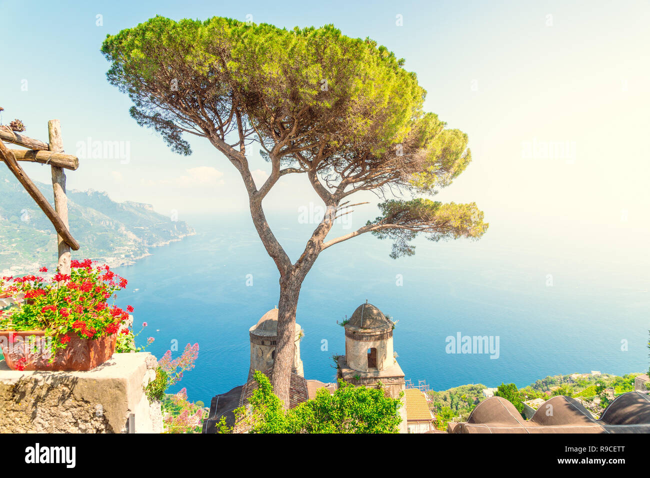 Terrasse in der Villa Rufolo, Amalfi, Kampanien, Italien Stockfoto