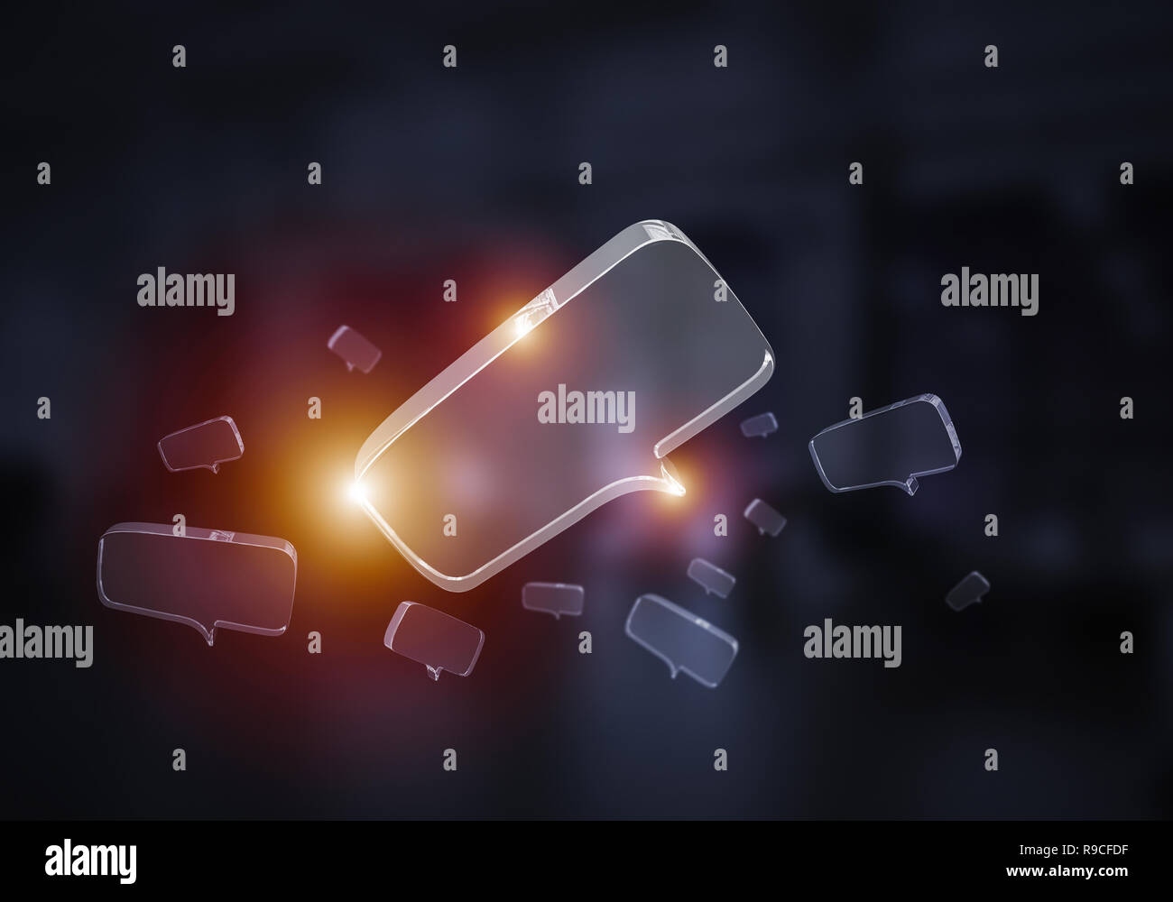 Konzept der Kommunikation und Plaudern mit leere Nachricht Blase. Stockfoto