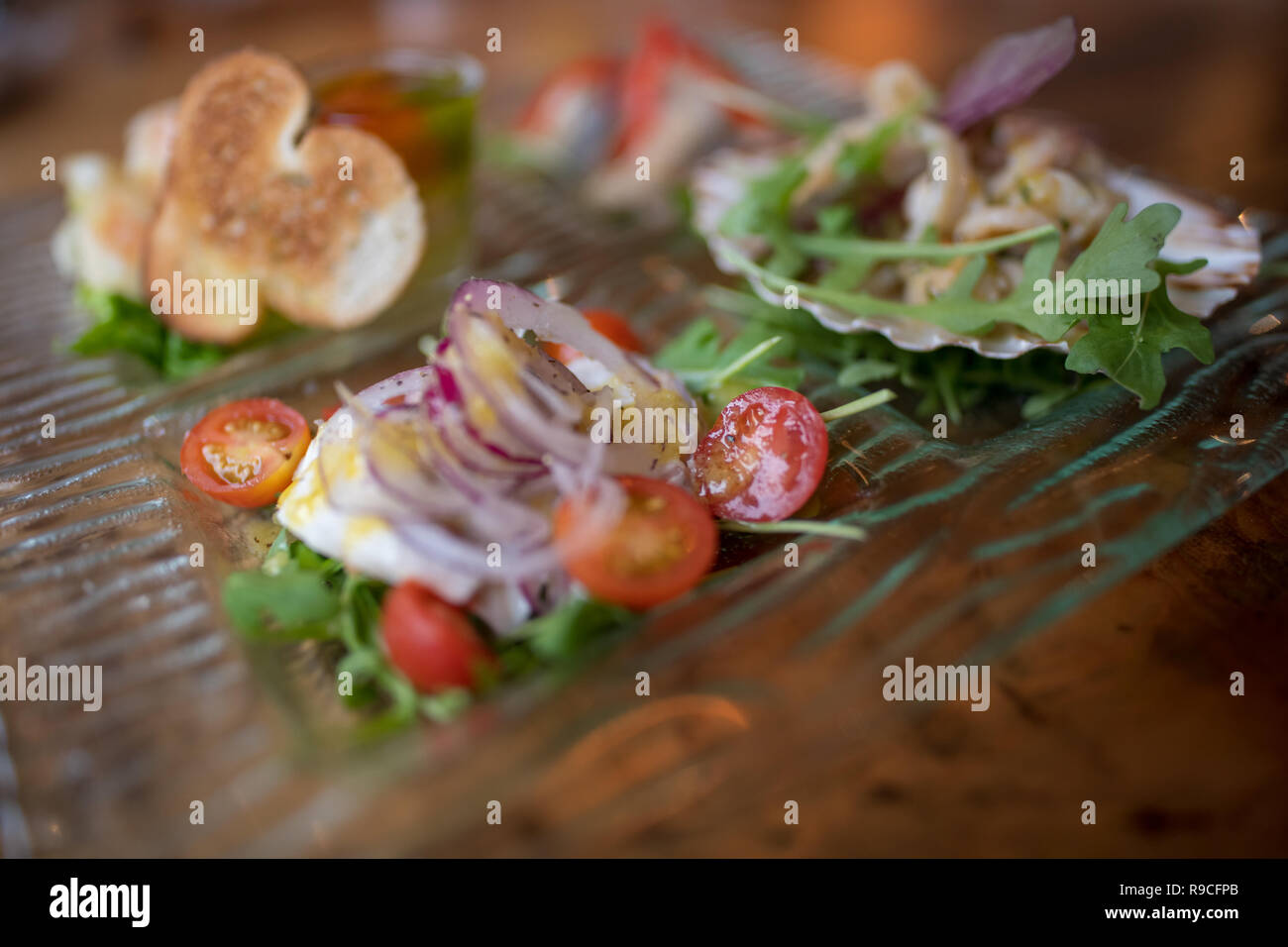 Starter Auswahl Salat Stockfoto