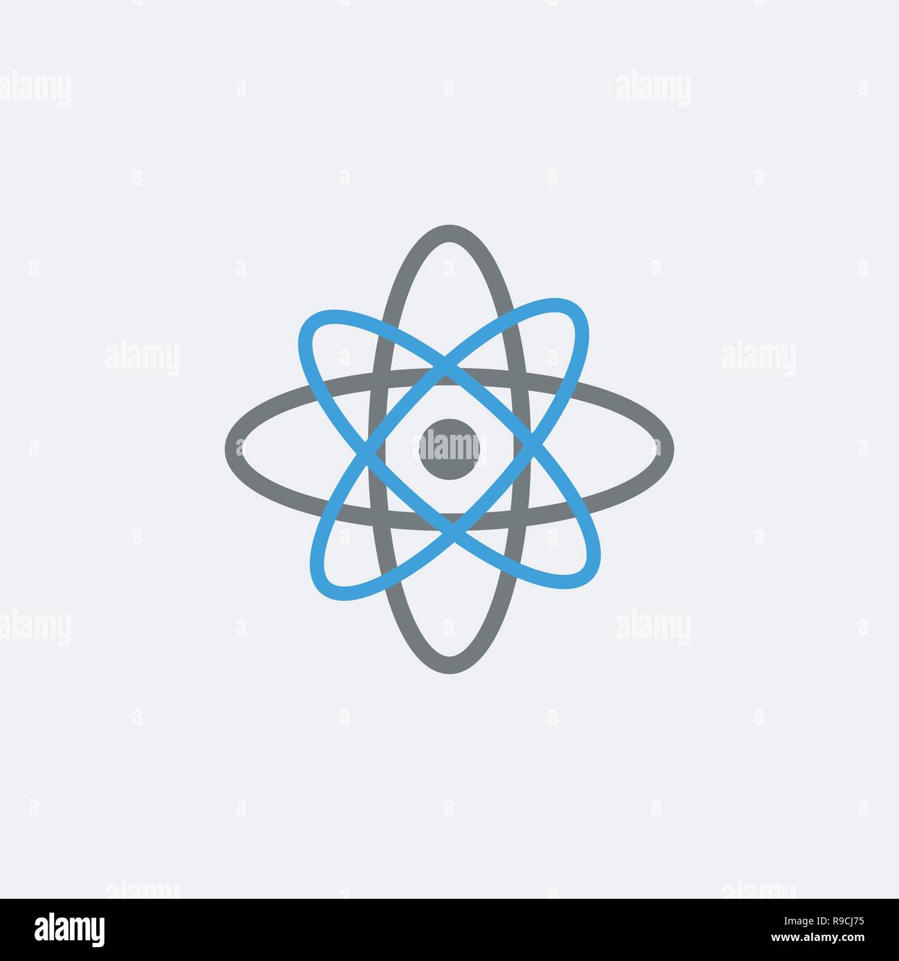 Atomic flachbild Symbol Vektor auf weißem Hintergrund Stock Vektor
