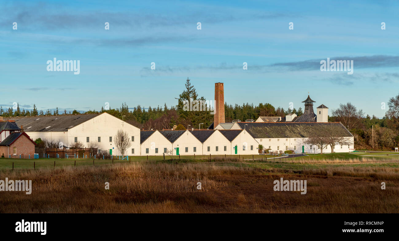 Dallas Dhu Distillery im Winter Sonnenschein, 21. Dezember 2018 Stockfoto