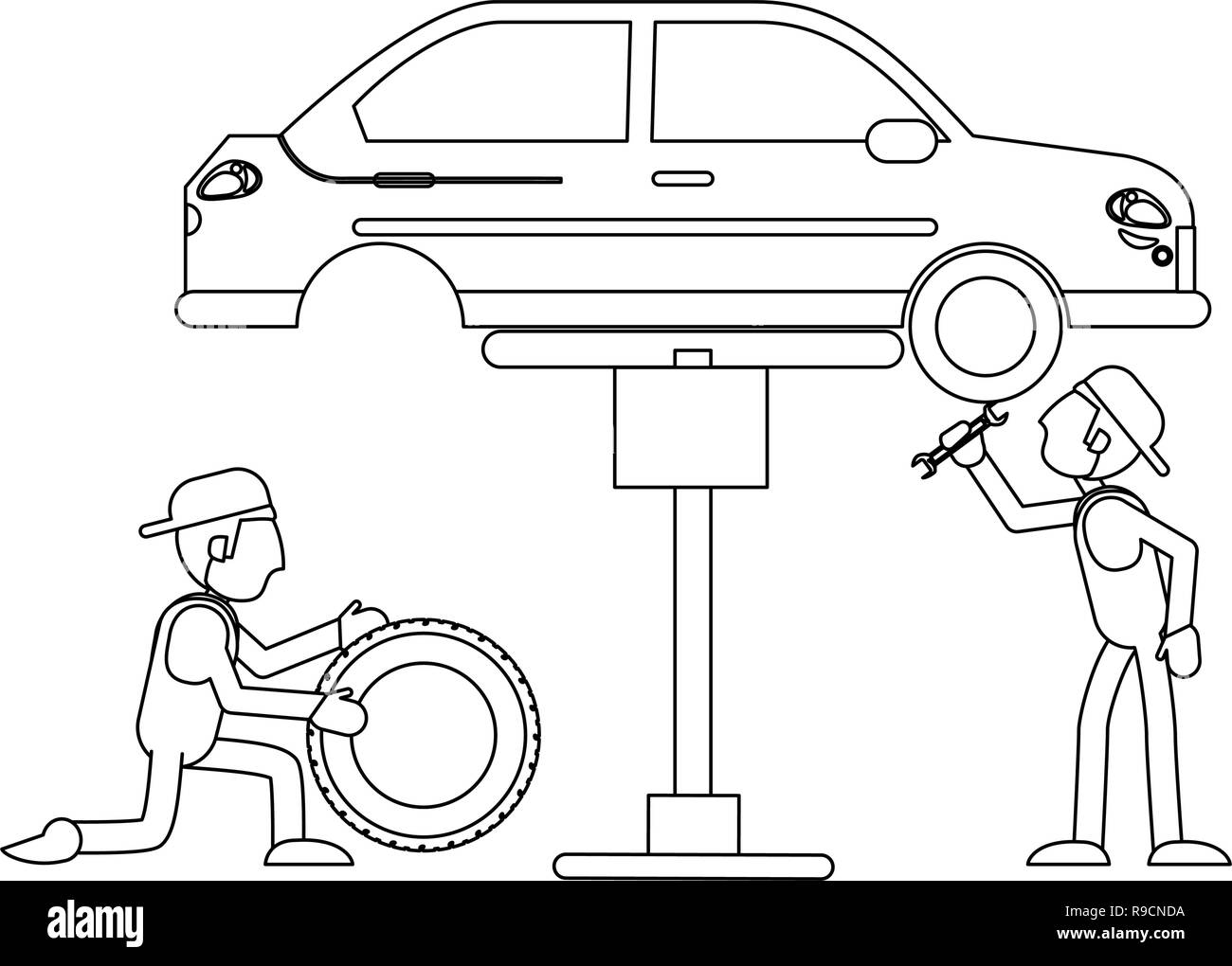 Automechaniker Konzept In Schwarz Und Wei Stock Vektorgrafik Alamy automechaniker-konzept-in-schwarz-und-wei-stock-vektorgrafik-alamy