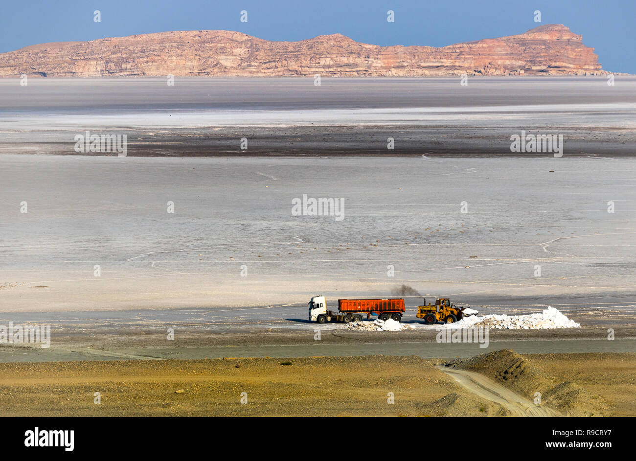 Urmia See - Salz Ernte Stockfoto