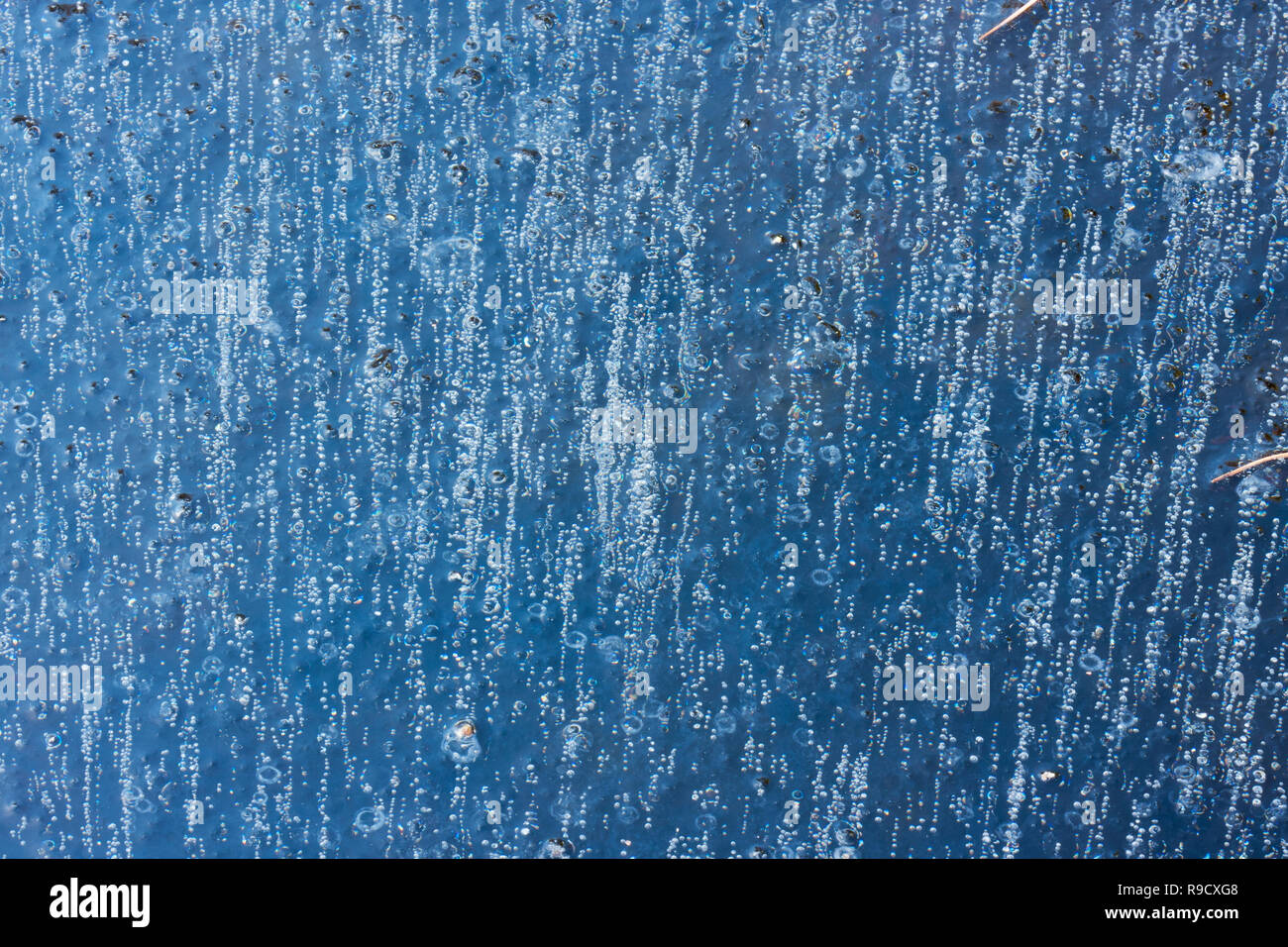 Gasblasen in Blue Ice erfasst Stockfoto