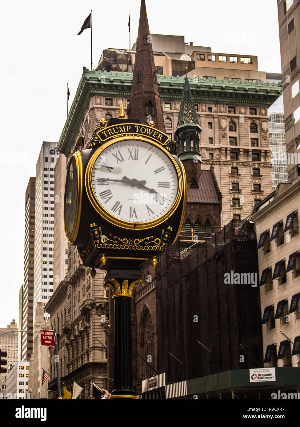 New York, Vereinigte Staaten - 7 November, 2018-Clock von Trump Tower Stockfoto