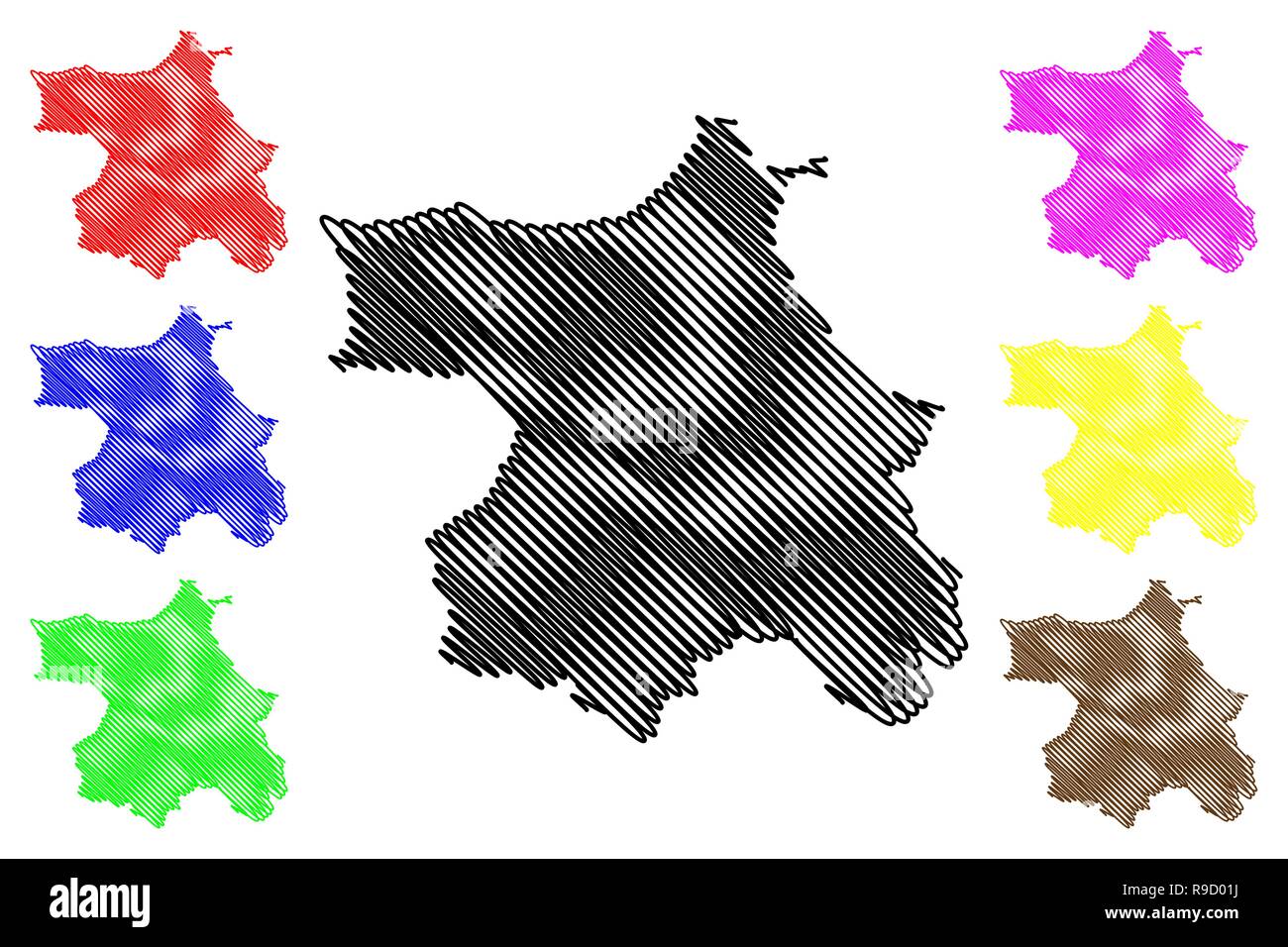 Sinop (Provinzen der Republik Türkei) Karte Vektor-illustration, kritzeln Skizze Sinop ili Karte Stock Vektor