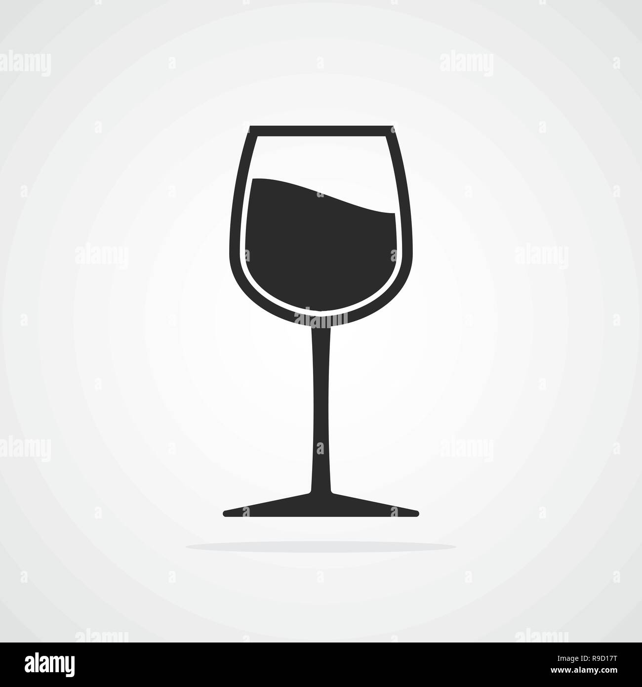 Glas Wein Symbol. Vector Illustration. Schwarze Silhouette aus Glas Wein Stock Vektor