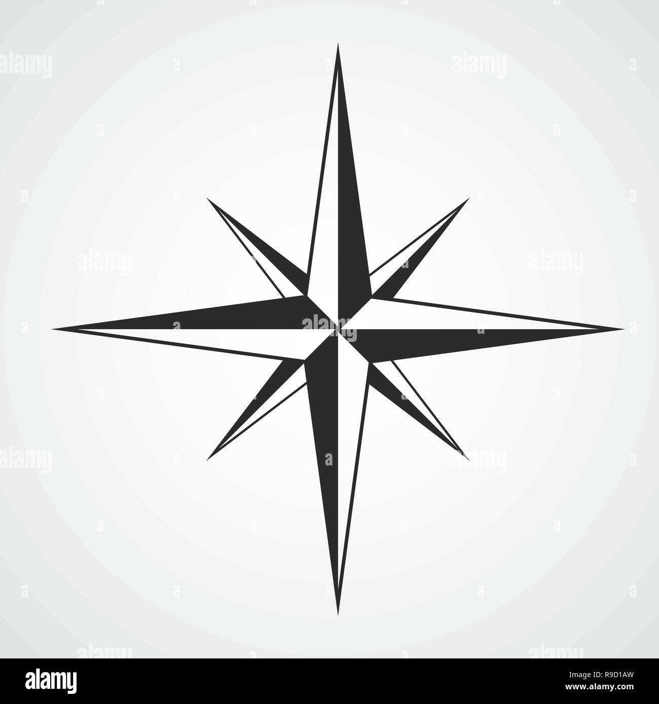 Kompass Symbol in flacher Ausführung. Vector Illustration. Kompass Symbol, auf hellen Hintergrund isoliert Stock Vektor