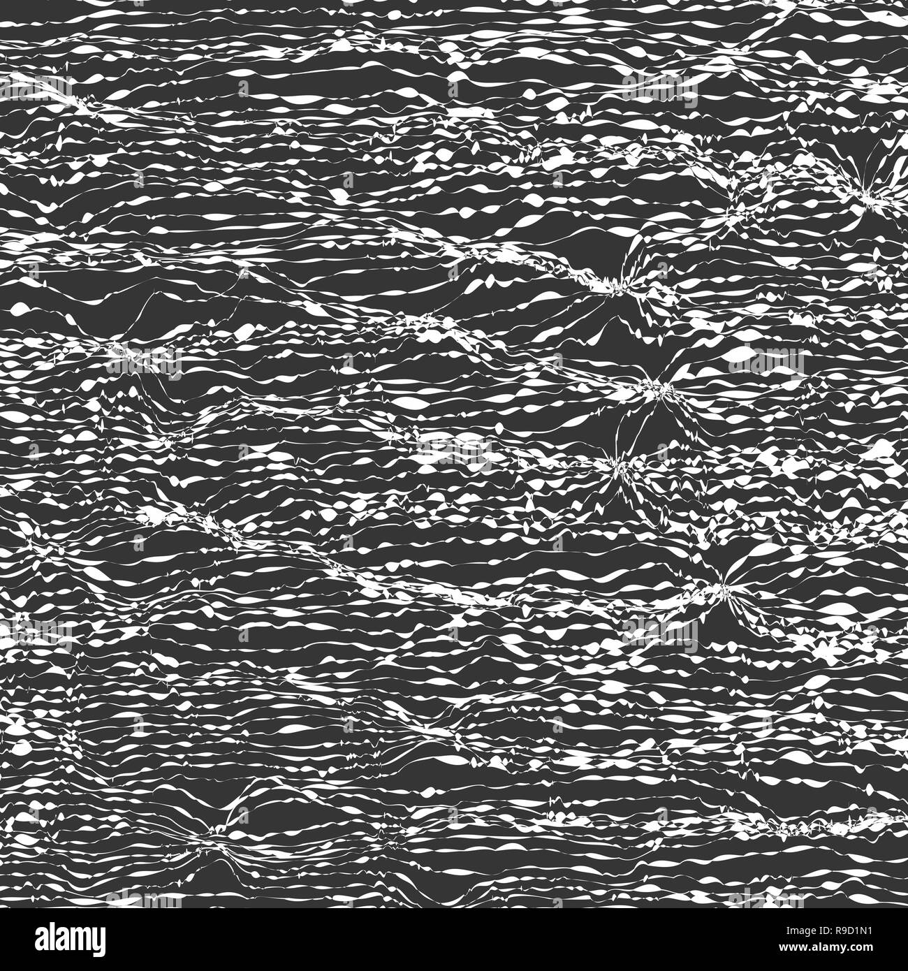 Zusammenfassung Hintergrund mit chaotischen Wellen. Vector Illustration. Monochromen Hintergrund Stock Vektor