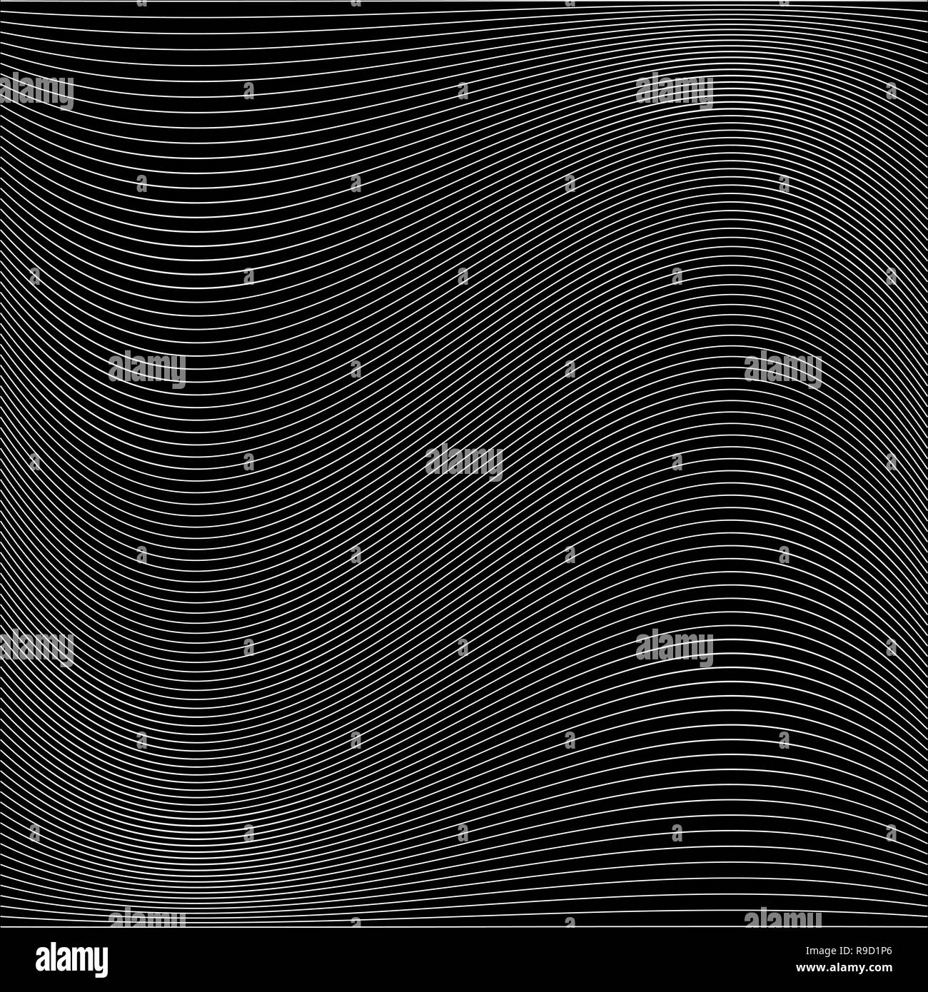 Abstrakte Muster mit Wellenlinien. Vector Illustration. Monochromen Hintergrund Stock Vektor