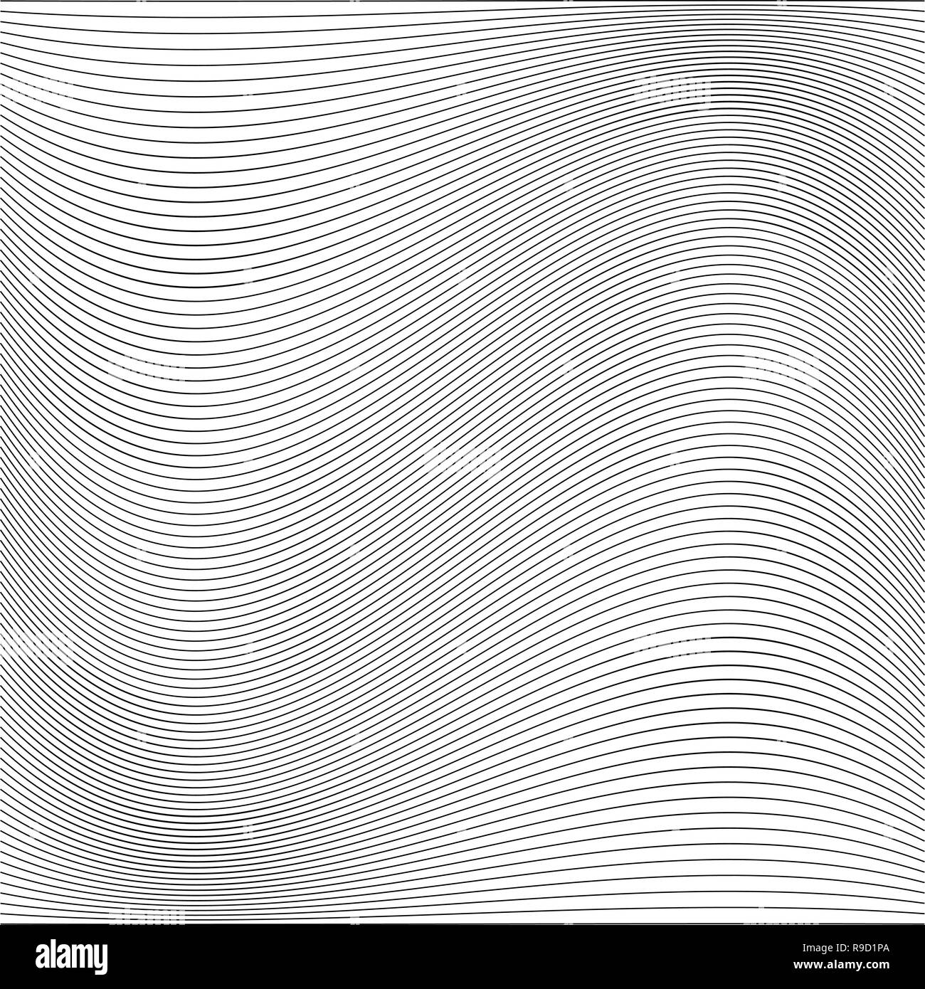 Abstrakte Muster mit Wellenlinien. Vector Illustration. Monochromen Hintergrund Stock Vektor