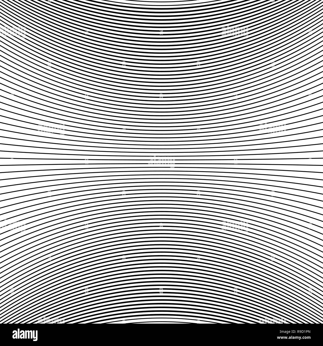 Abstrakte Muster mit Wellenlinien. Vector Illustration. Monochromen Hintergrund Stock Vektor