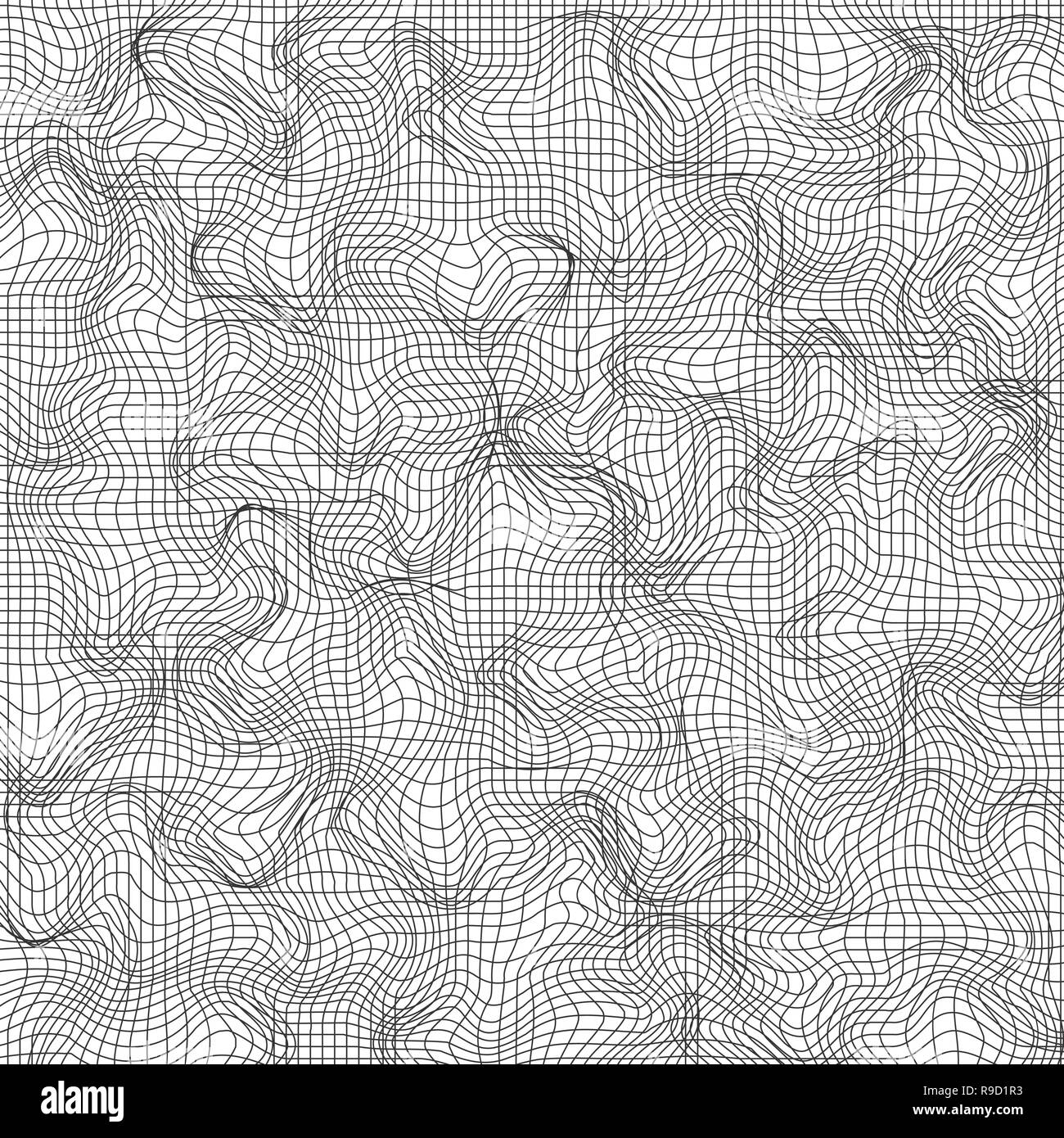 Hintergrund mit gebogenen Gitter. Vector Illustration. Mesh Pattern. Abstrakten monochromen Hintergrund Stock Vektor