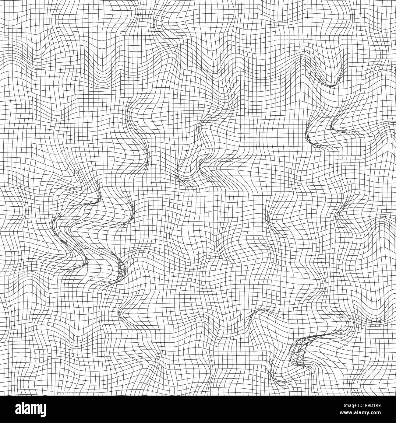 Hintergrund mit gebogenen Gitter. Vector Illustration. Mesh Pattern. Abstrakten monochromen Hintergrund Stock Vektor