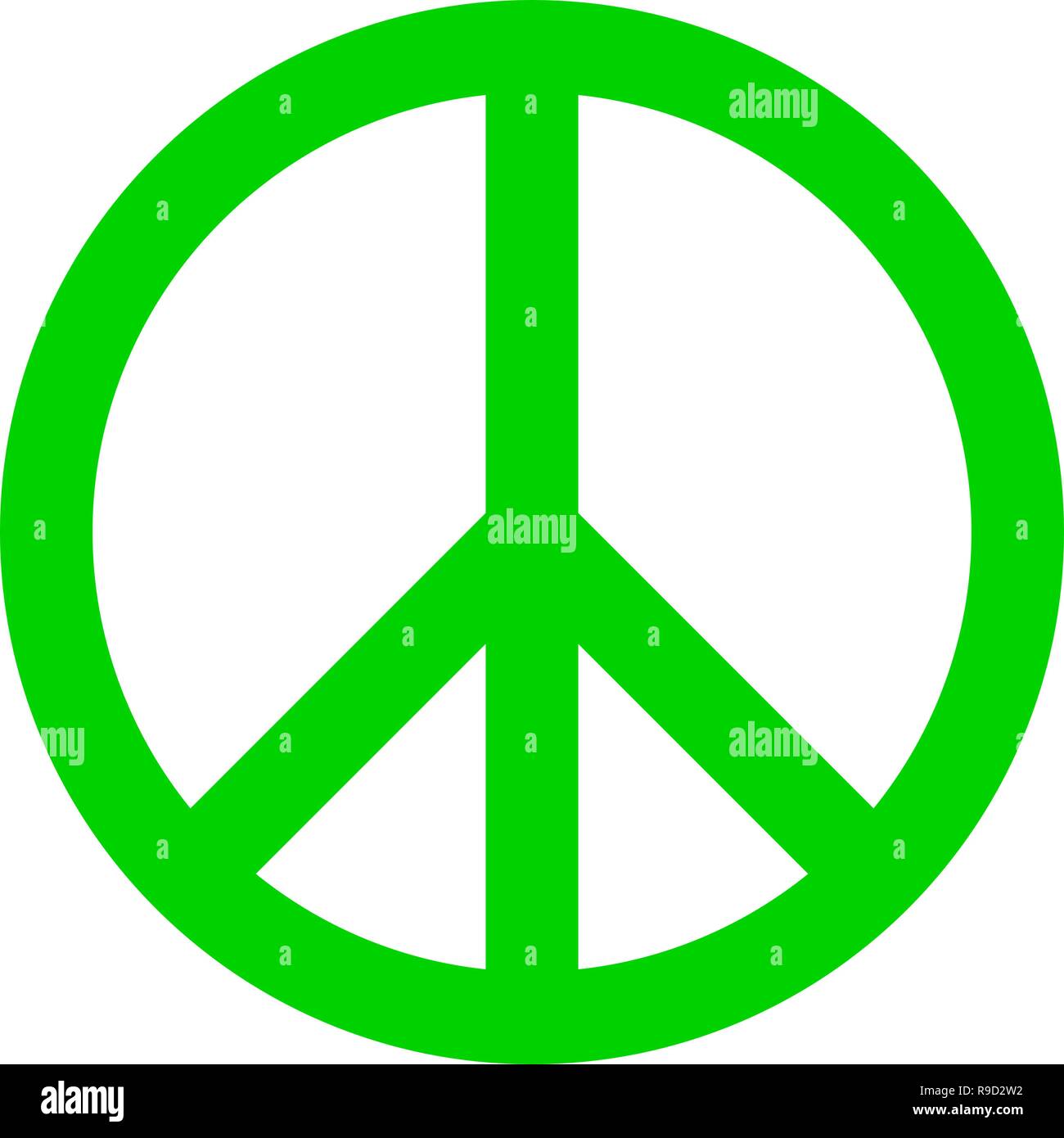 Peace Symbol - Grün einfach, isoliert - Vector Illustration Stock Vektor