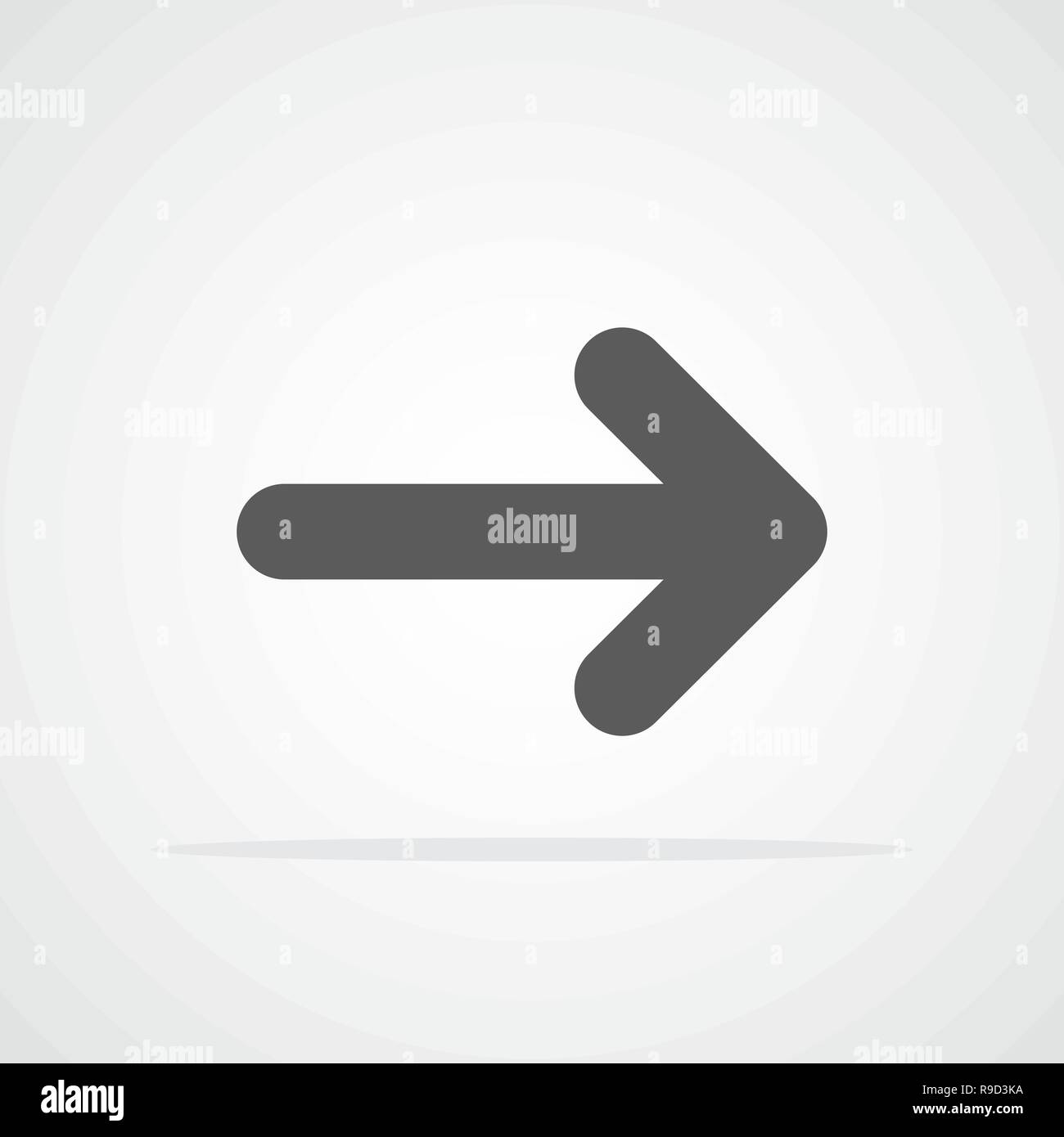 Der schwarze Pfeil Symbol im flachen Stil. Vector Illustration. Pfeil nach rechts, auf hellen Hintergrund isoliert. Stock Vektor