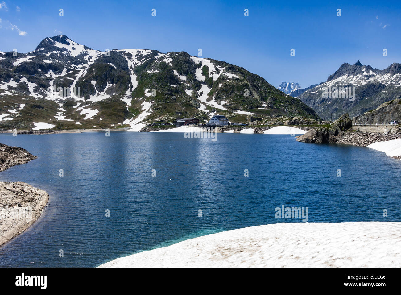 Totensee von Grimselpass, Schweiz angesehen Stockfoto