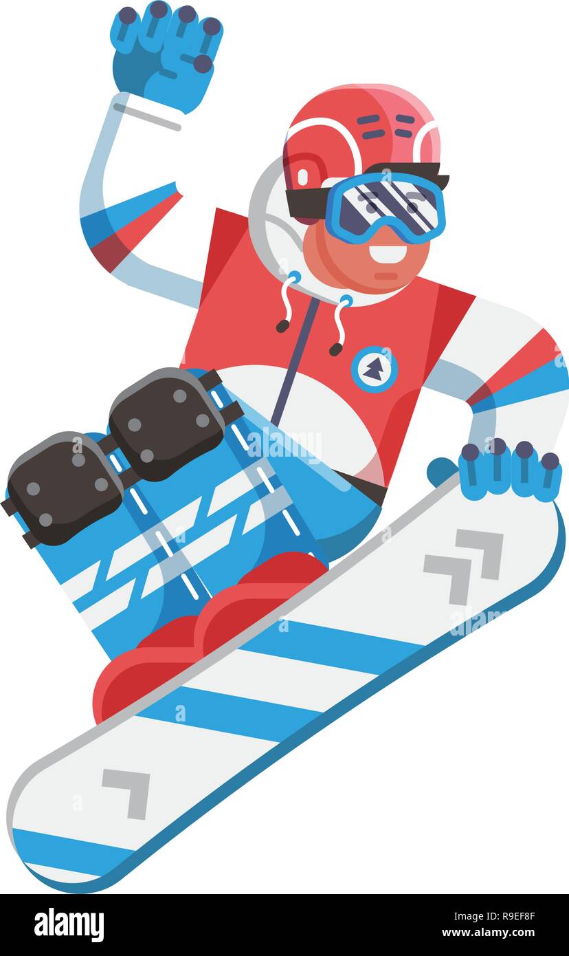 Springen Snowboarder Freestyle Stock Vektor