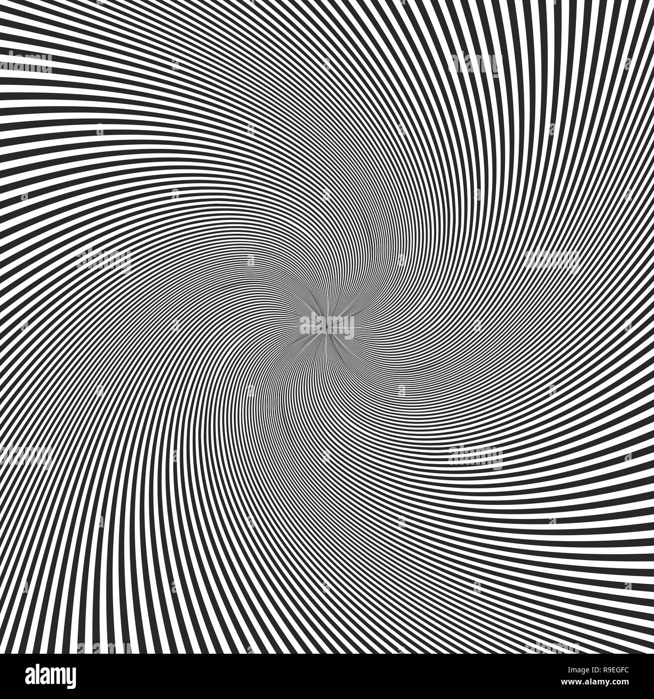 Schwarze und weiße Swirl Hintergrund. Vector Illustration. Abstrakte wirbelnden Radial Stock Vektor