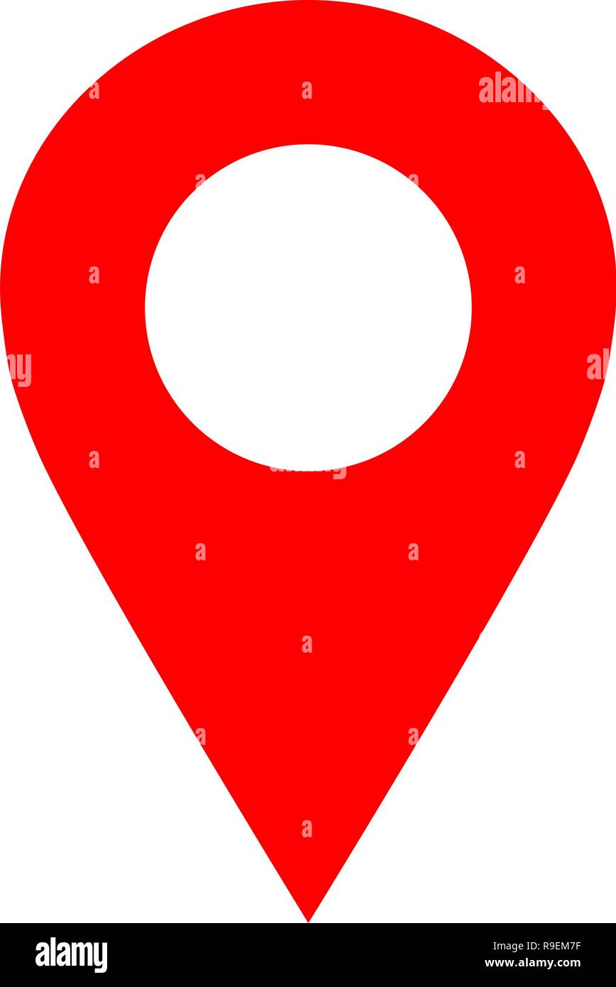 Pin point-rot einfach Hohl, isoliert - Vector Illustration Stock Vektor