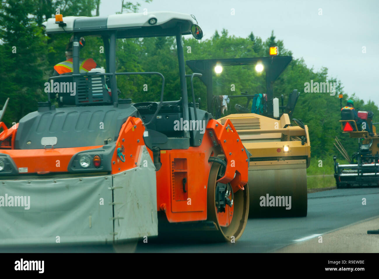 Asphalt Pflaster Maschinen Stockfoto