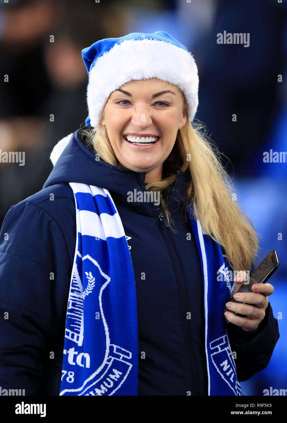 Ein Everton Ventilator während der Premier League Spiel im Goodison Park, Liverpool. Stockfoto