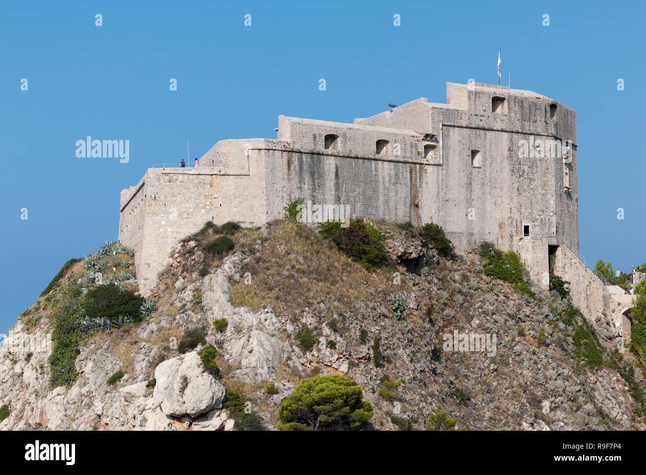 Fort verwendet als die Roten im Spiel der Throne, Dubrovnik, Kroatien Halten Stockfoto