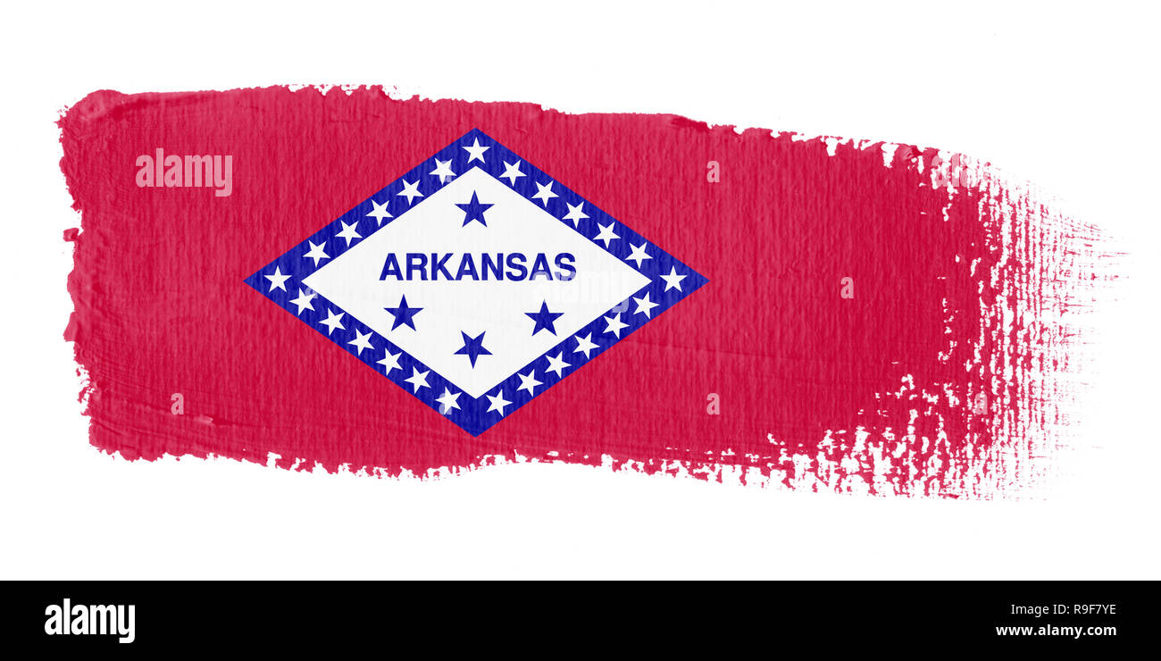 Pinselstrich Flagge Arkansas Stockfoto