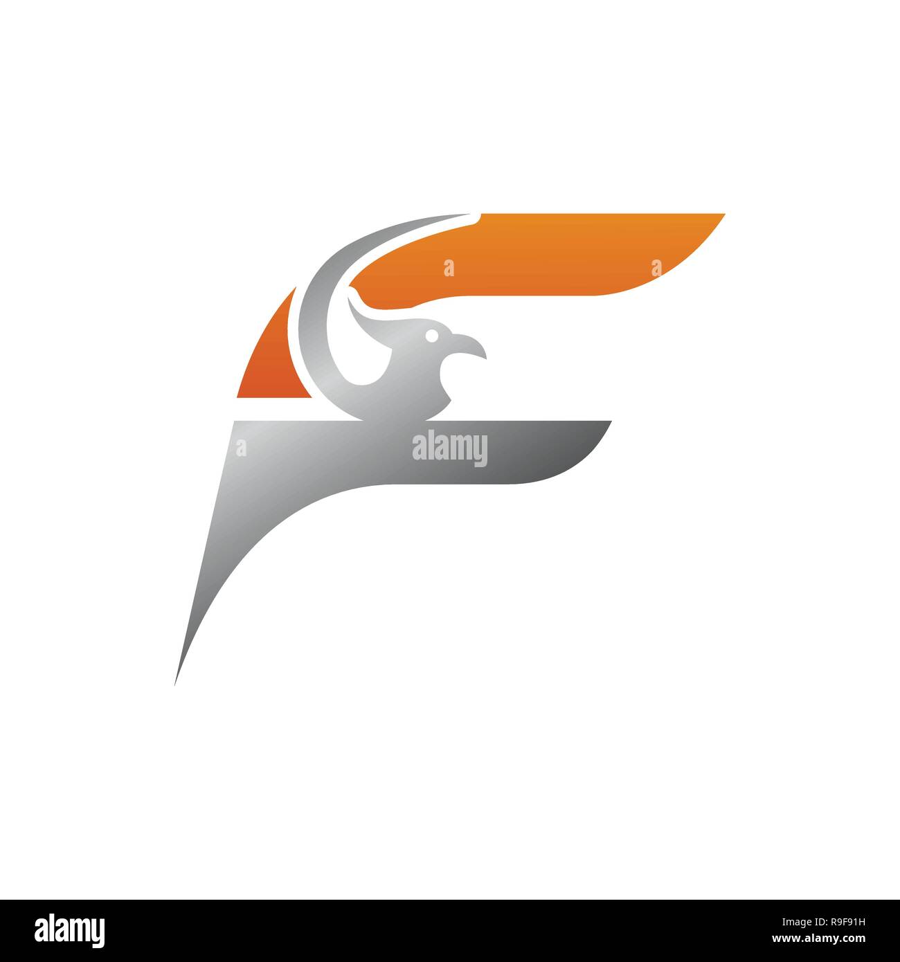 Kreative Anfangsbuchstabe F mit Eagle bird Logo template Vector Illustration, Logo für Corporate Identity der Firma der Buchstabe F, typographische Schrift Stock Vektor