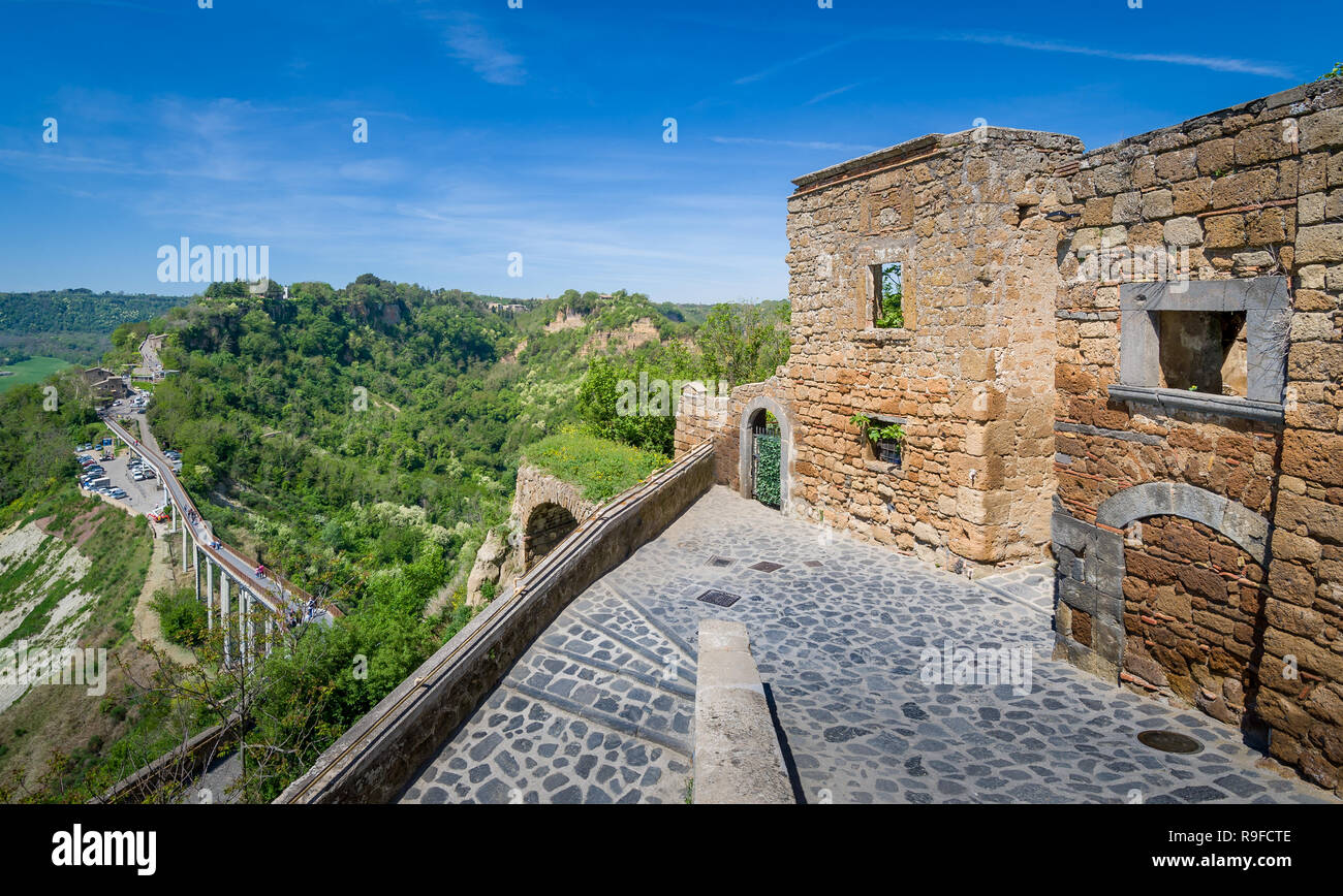 Civita di Bagnoregio altes Schloss - Toskana historisches Wahrzeichen. Italien. Stockfoto