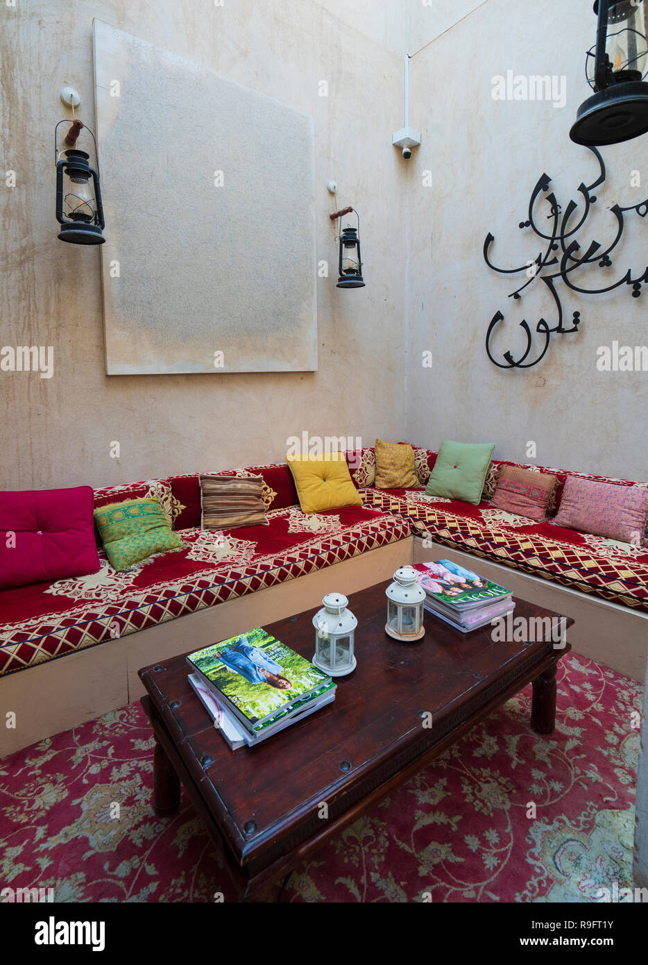 XVA Hotel und Kunstgalerie in der ursprünglichen historischen Al Fahidi Bezirk, al Bastakiya, in Dubai, Vereinigte Arabische Emirate Stockfoto