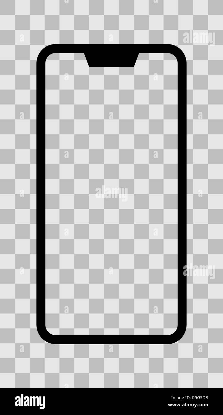 Smartphone Symbol zeichen - Schwarz, einfach mit Kerbe, Blende, isoliert - Vector Illustration Stock Vektor