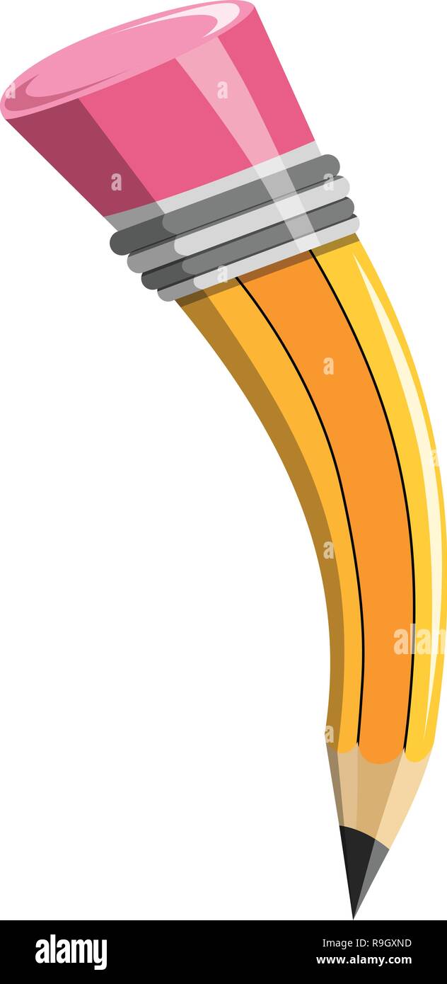 Cartoon Bleistift isoliert auf weißem Stock Vektor