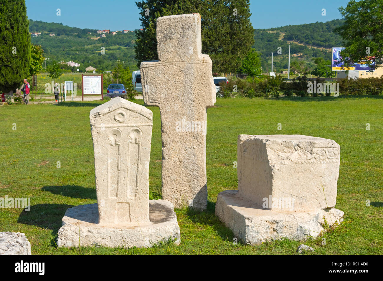 Stecak Grabsteine an Radimija Nekropole, Stolac, Bosnien und Herzegowina Stockfoto
