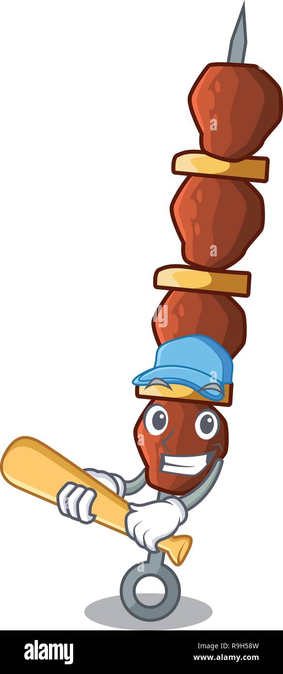 Spielen Baseball chickin Shish mit Stöcken ein Cartoon Stock Vektor