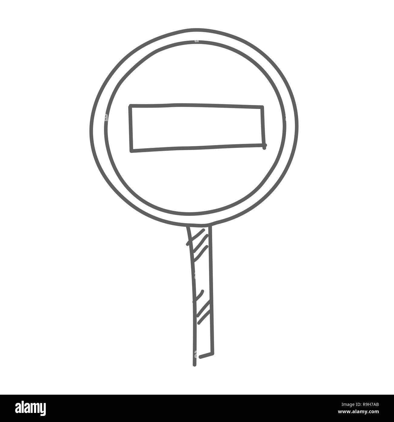 Keine Möglichkeit, Zeichen doodle Symbol. Schild Vector Illustration Stock Vektor