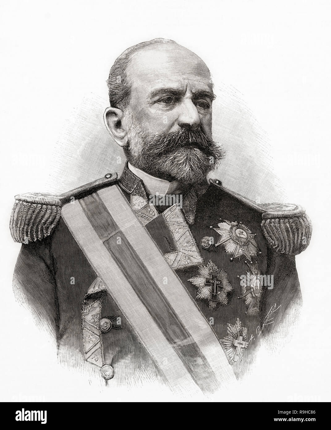 Excelentísimo Señor Don Florencio Montojo y Trillo, 1824 - 1896. Spanischer Offizier, marine und Politiker. Von La Ilustracion Española y Americana, veröffentlicht 1892. Stockfoto
