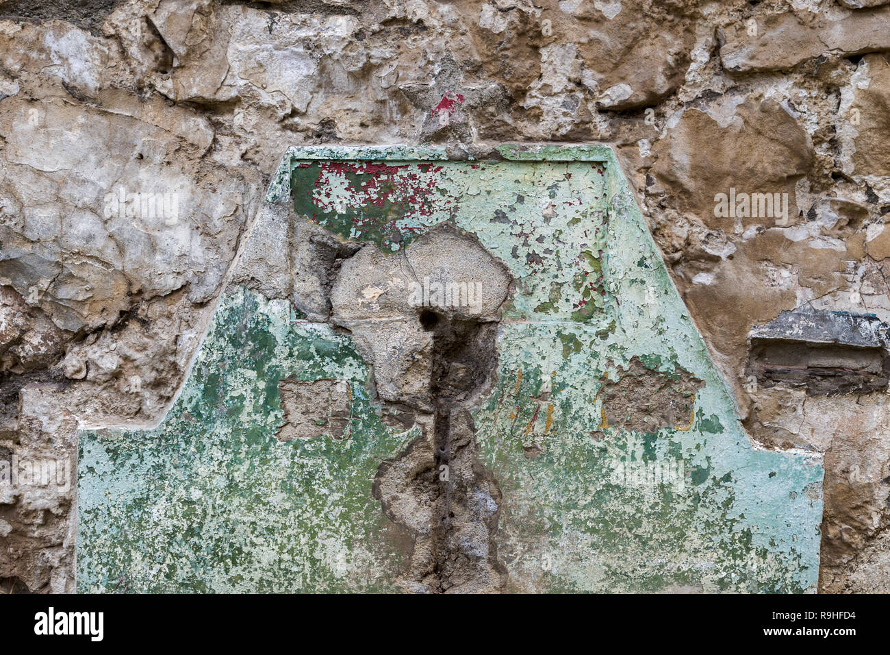 Website von Wasser mit roter Stern tippen, Spac kommunistischen Gefangenen Folter Camp, Albanien Stockfoto