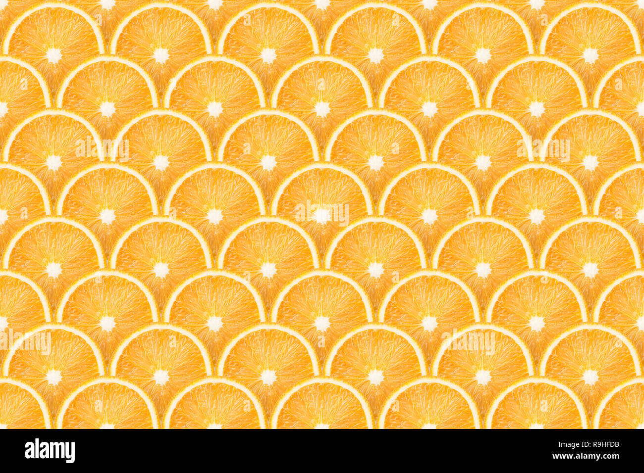 Riesige detaillierte Hintergrund aus vielen Orangen Schnitte, nahtlose Muster Stockfoto