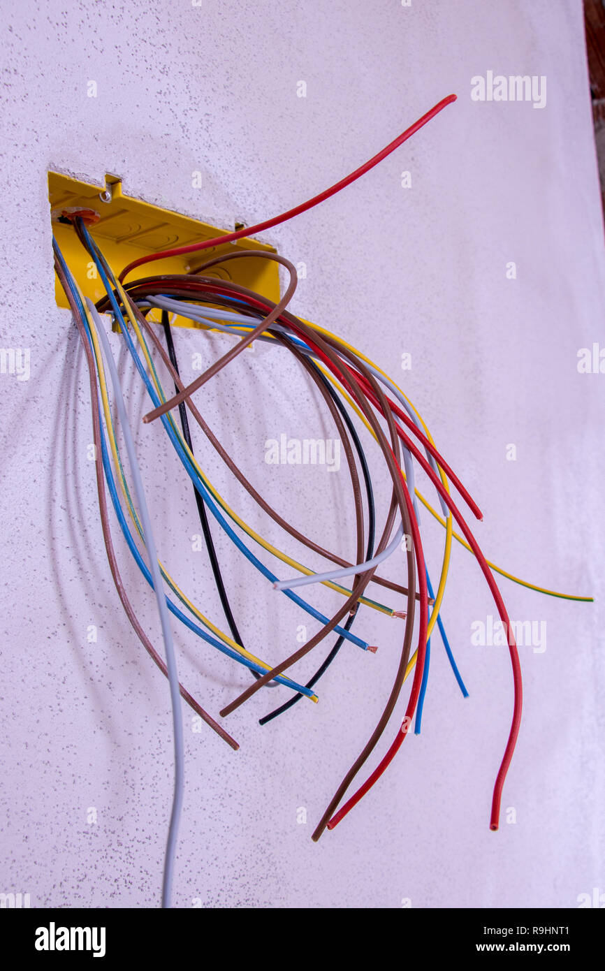 Alle Arten von bunten Kabeln Stockfoto